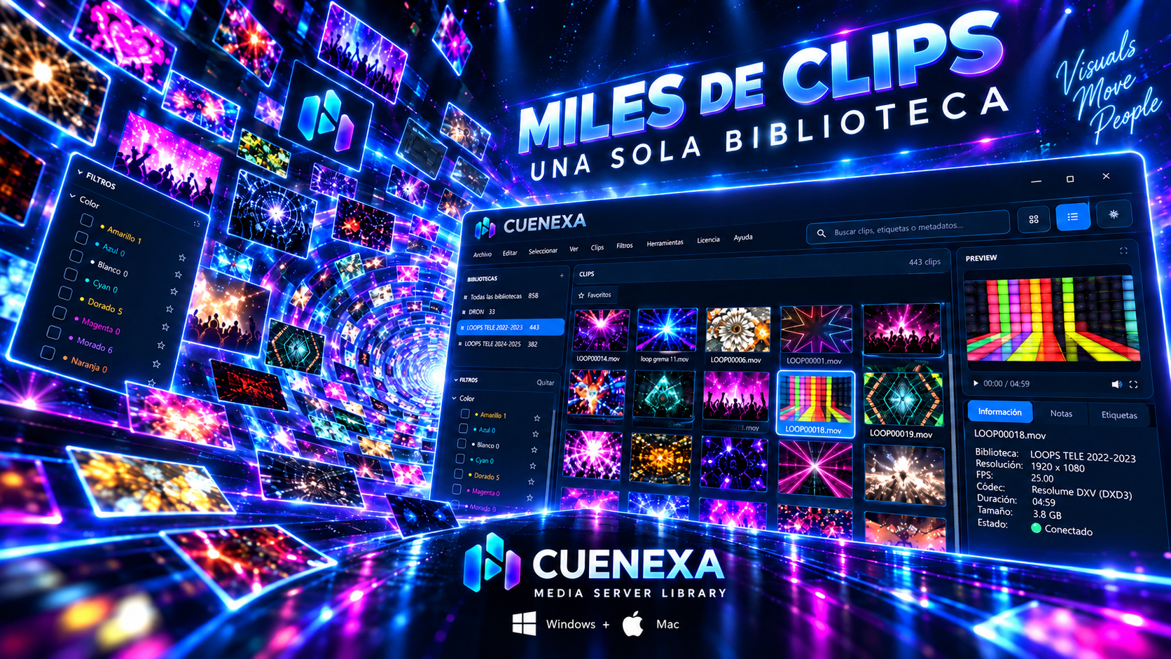 CUENEXA — Miles de clips, una sola biblioteca